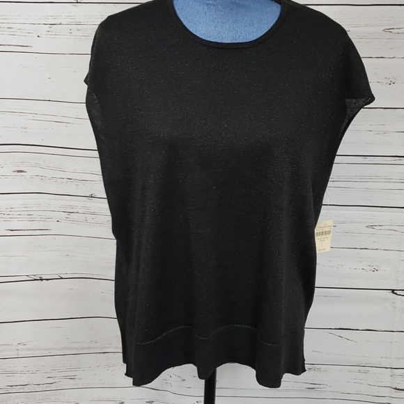 NWT Shimmery Black Coldwater Creek Sleeveless Top - Picture 1 of 8